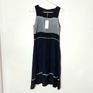 Blue 100% silk Summer spring dress Viviana Uchitel